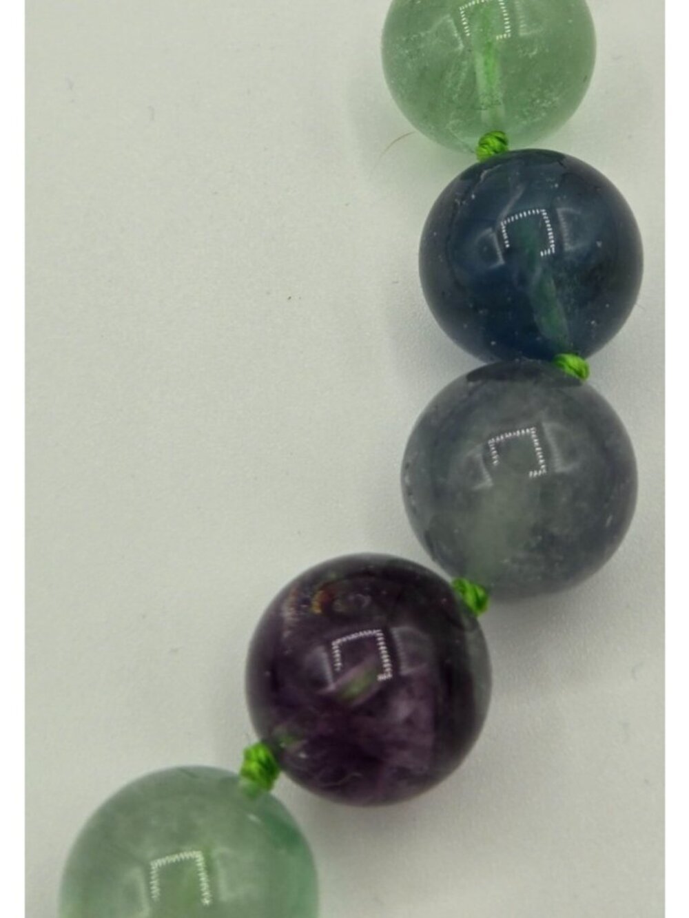 Rainbow Fluorite 14-16 mm Bead Necklace Semi-Precious Gemstone Butterfly Clasp - Picture 5 of 7
